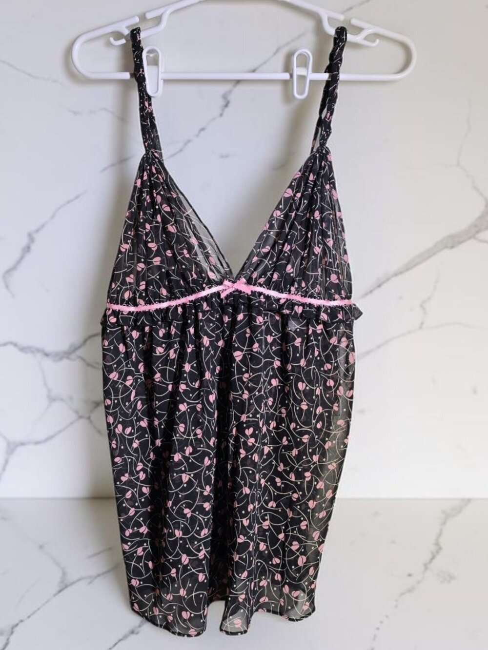 NWT Oscar de la Renta Pink Label Dancing Hearts Pajama Cami & Pants Set Sz Small